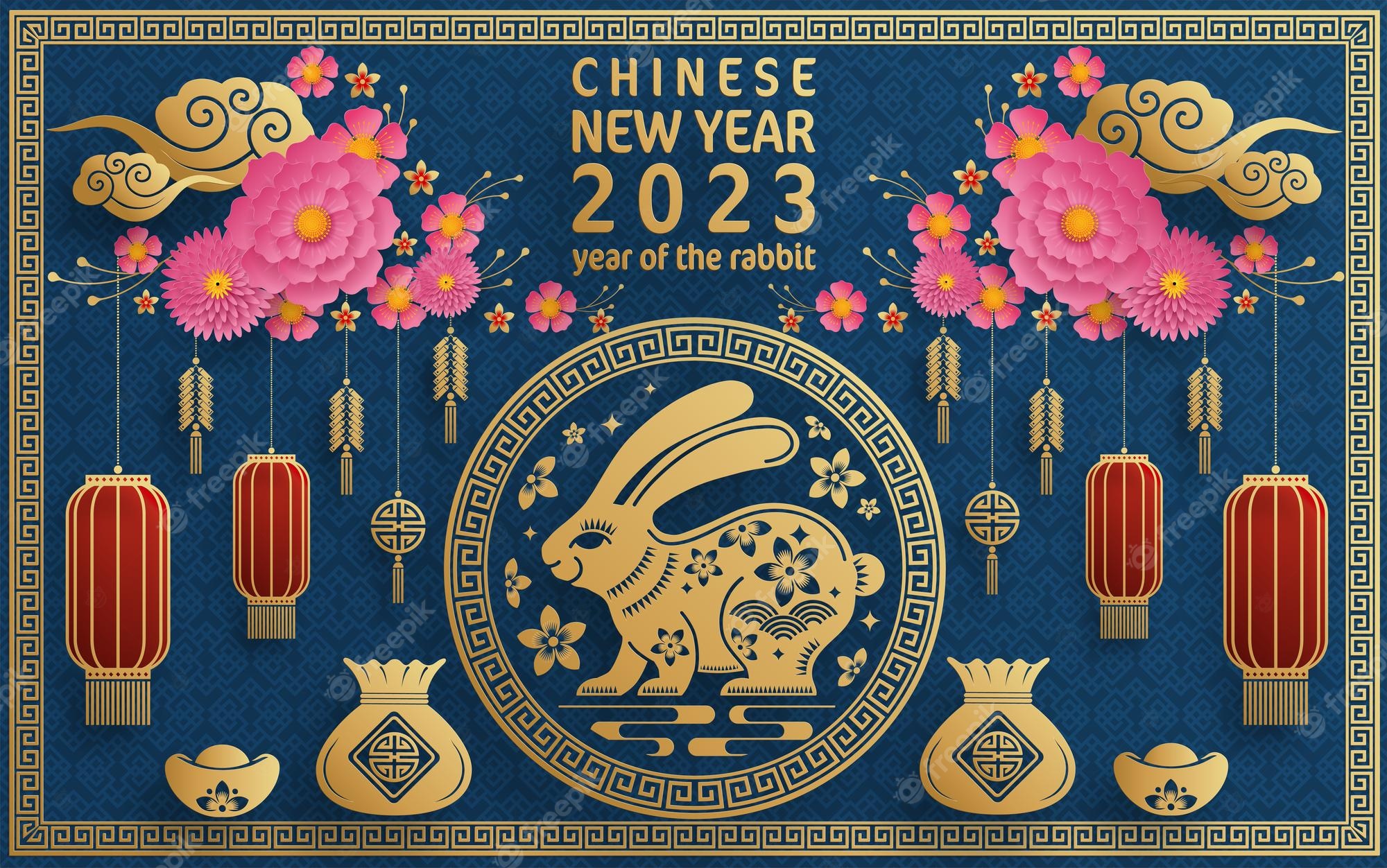 Premium Vector | Happy chinese new year 2023 year of the rabbit